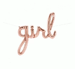 Favor Lane Foil Rose Gold Script 'girl' Balloon