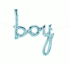 Favor Lane Foil Blue Script 'Boy' Balloon Letter + Word Balloons
