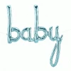 Favor Lane Foil Blue Script 'Baby ' Balloon Letter + Word Balloons