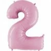 Favor Lane Pastel Pink 100cm Number 2 Balloon
