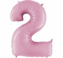 Favor Lane Pastel Pink 100cm Number 2 Balloon