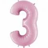 Favor Lane Pastel Pink 100cm Number 3 Balloon Number Balloons