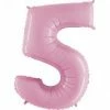 Favor Lane Number Balloons Pastel Pink 100cm Number 5 Balloon