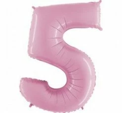 Favor Lane Number Balloons Pastel Pink 100cm Number 5 Balloon