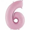 Favor Lane Number Balloons Pastel Pink 100cm Number 6 Balloon