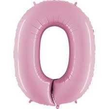 Favor Lane Pastel Pink 100cm Number 0 Balloon Number Balloons