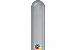 Favor Lane 260Q Modelling Balloon - Chrome Silver 12cm + 18cm Mini Latex Balloons