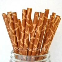 Favor Lane Paper Straws - Giraffe Print