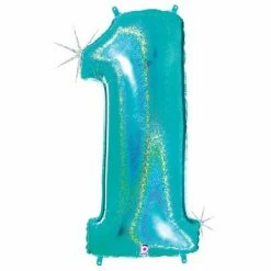 Favor Lane Robin's Egg Blue 100cm Number 1 Balloon Number Balloons