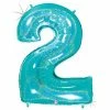 Favor Lane Robin's Egg Blue 100cm Number 2 Balloon Number Balloons