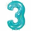 Favor Lane Robin's Egg Blue 100cm Number 3 Balloon