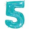 Favor Lane Robin's Egg Blue 100cm Number 5 Balloon Number Balloons