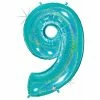 Favor Lane Robin's Egg Blue 100cm Number 9 Balloon Number Balloons