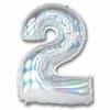 Favor Lane Number Balloons Iridescent Silver 102cm Number 2 Balloon