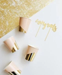 Harlow + Grey WEDDINGS Gold Acrylic 'Congrats' Cake Topper