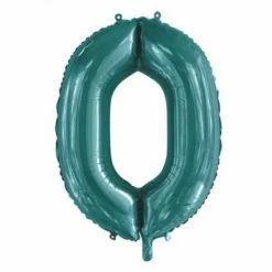 Favor Lane Teal 86cm Number 0 Balloon