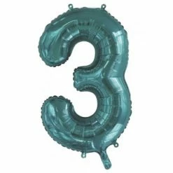 Favor Lane Teal 86cm Number 3 Balloon Number Balloons
