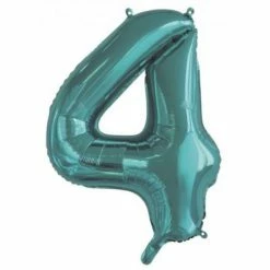 Favor Lane Teal 86cm Number 4 Balloon Number Balloons