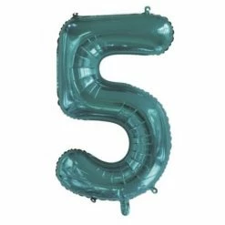 Favor Lane Teal 86cm Number 5 Balloon Number Balloons