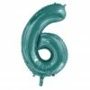 Favor Lane Teal 86cm Number 6 Balloon Number Balloons