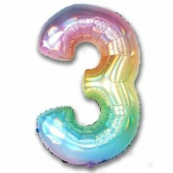 Favor Lane Pastel Iridescent 102cm Number 3 Balloon