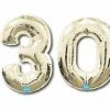 Favor Lane Number Balloons Foil White Gold '30' Balloons 100cm 1 Favor Lane Number Balloons Foil White Gold '30' Balloons 100cm