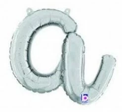 Favor Lane Letter + Word Balloons Script Letter Balloons - Silver