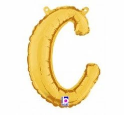 Favor Lane Script Letter Balloons - Gold Letter + Word Balloons