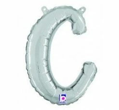 Favor Lane Letter + Word Balloons Script Letter Balloons - Silver