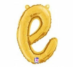 Favor Lane Script Letter Balloons - Gold Letter + Word Balloons