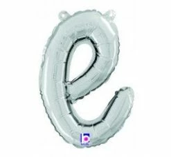 Favor Lane Letter + Word Balloons Script Letter Balloons - Silver