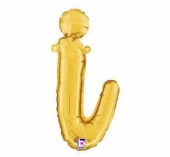 Favor Lane Script Letter Balloons - Gold Letter + Word Balloons