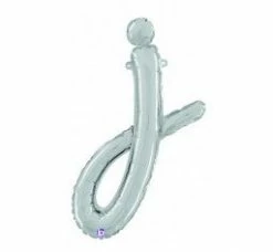 Favor Lane Letter + Word Balloons Script Letter Balloons - Silver