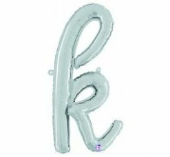 Favor Lane Letter + Word Balloons Script Letter Balloons - Silver
