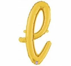 Favor Lane Script Letter Balloons - Gold Letter + Word Balloons