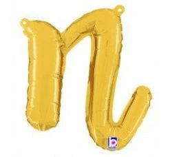 Favor Lane Script Letter Balloons - Gold Letter + Word Balloons