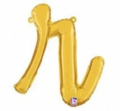 Favor Lane Script Letter Balloons - Gold Letter + Word Balloons
