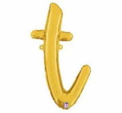 Favor Lane Script Letter Balloons - Gold Letter + Word Balloons