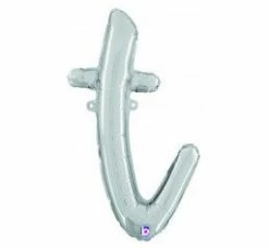 Favor Lane Letter + Word Balloons Script Letter Balloons - Silver