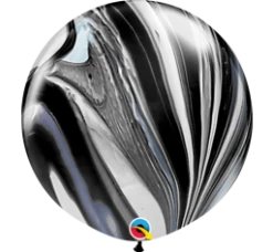 Favor Lane Black + White Marble Swirl Jumbo Balloon WEDDINGS