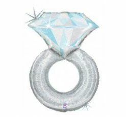 Favor Lane WEDDINGS Foil Diamond Ring Balloon - Platinum