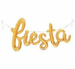 Favor Lane Gold Script 'fiesta' Balloon Letter + Word Balloons