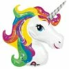 Favor Lane Jumbo Unicorn Head Balloon - Rainbow Shape + Novelty Foil Balloons