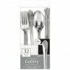 Favor Lane Silver Metallic Cutlery Set 24Pk WEDDINGS