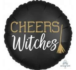 Favor Lane Shape + Novelty Foil Balloons Witch Please | Cheers Witches 2 Sided Foil Balloon