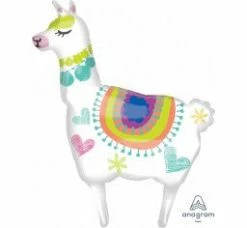 Favor Lane Jumbo Llama Balloon Shape + Novelty Foil Balloons