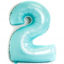 Favor Lane Pastel Blue 100cm Number 2 Balloon Number Balloons