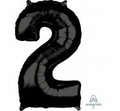 Favor Lane Black 66cm Number 2 Balloon Number Balloons
