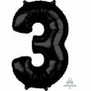 Favor Lane Black 66cm Number 3 Balloon