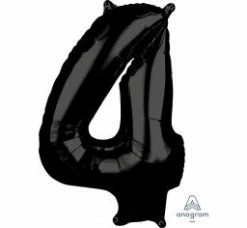 Favor Lane Black 66cm Number 4 Balloon Number Balloons
